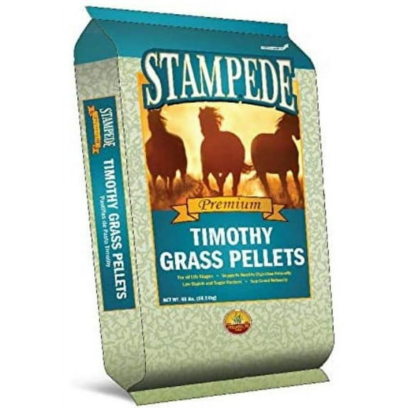 Stampede Timothy Grass Pellets, Perfect for Rabbits, Goats, Equine, and More, 40 lbs