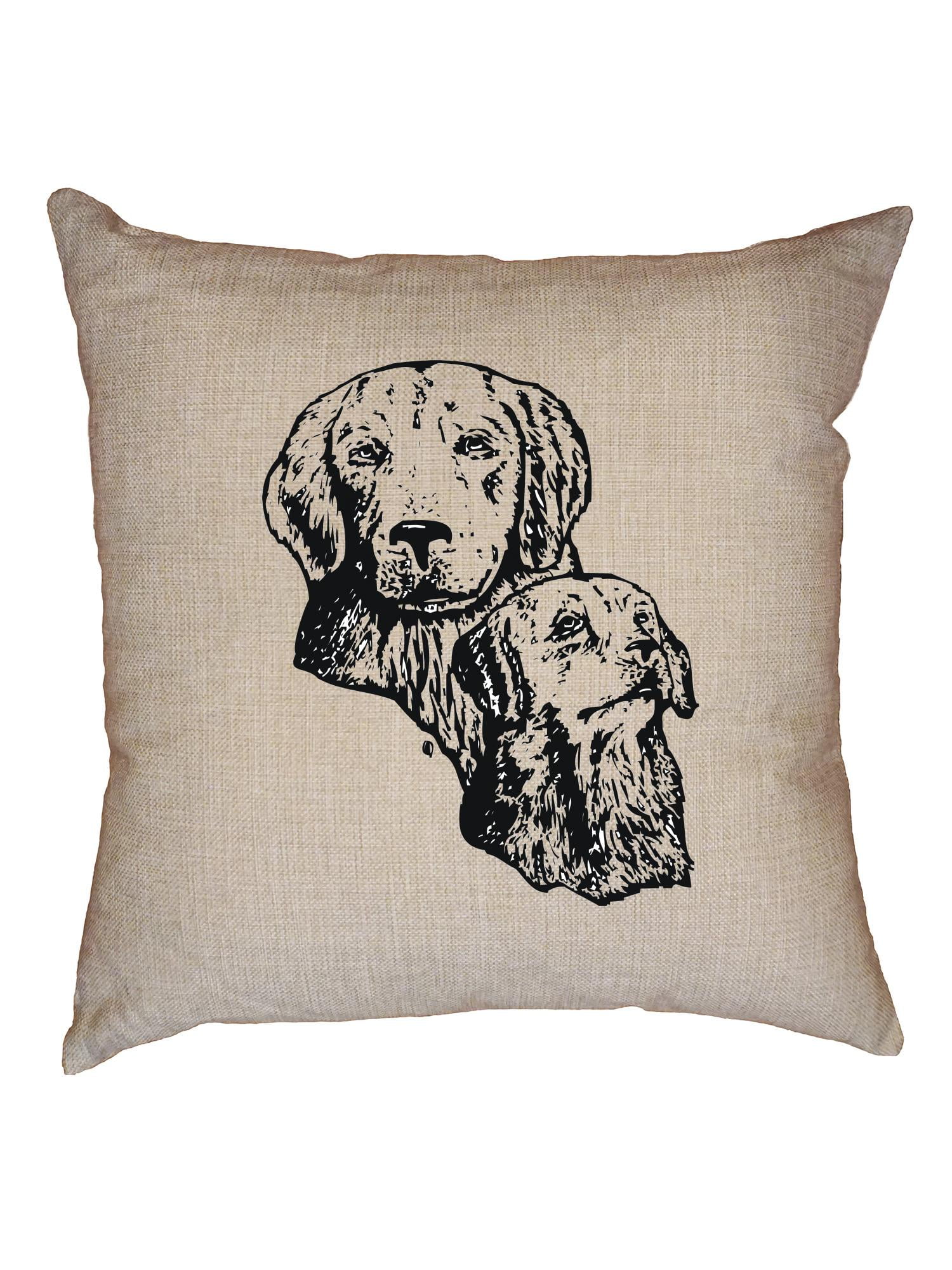 Adorable Golden Retriever Dog Lover Decorative Linen Throw Cushion Pillow Case with Insert
