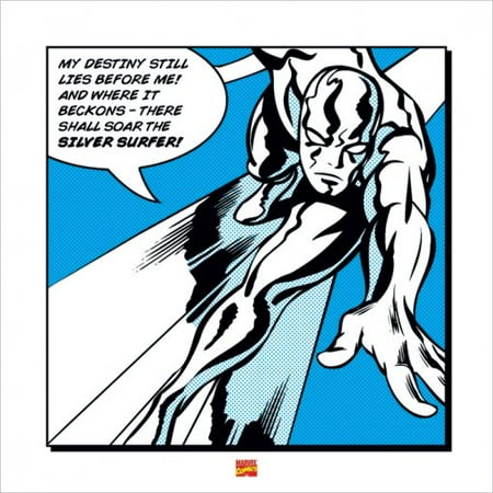 Surfer Girl Poster The Silver Surfer - Marvel Comics Pop-Art Poster / Art Print (Quote: My Destiny Still Lies Before Me...) (Size: 16