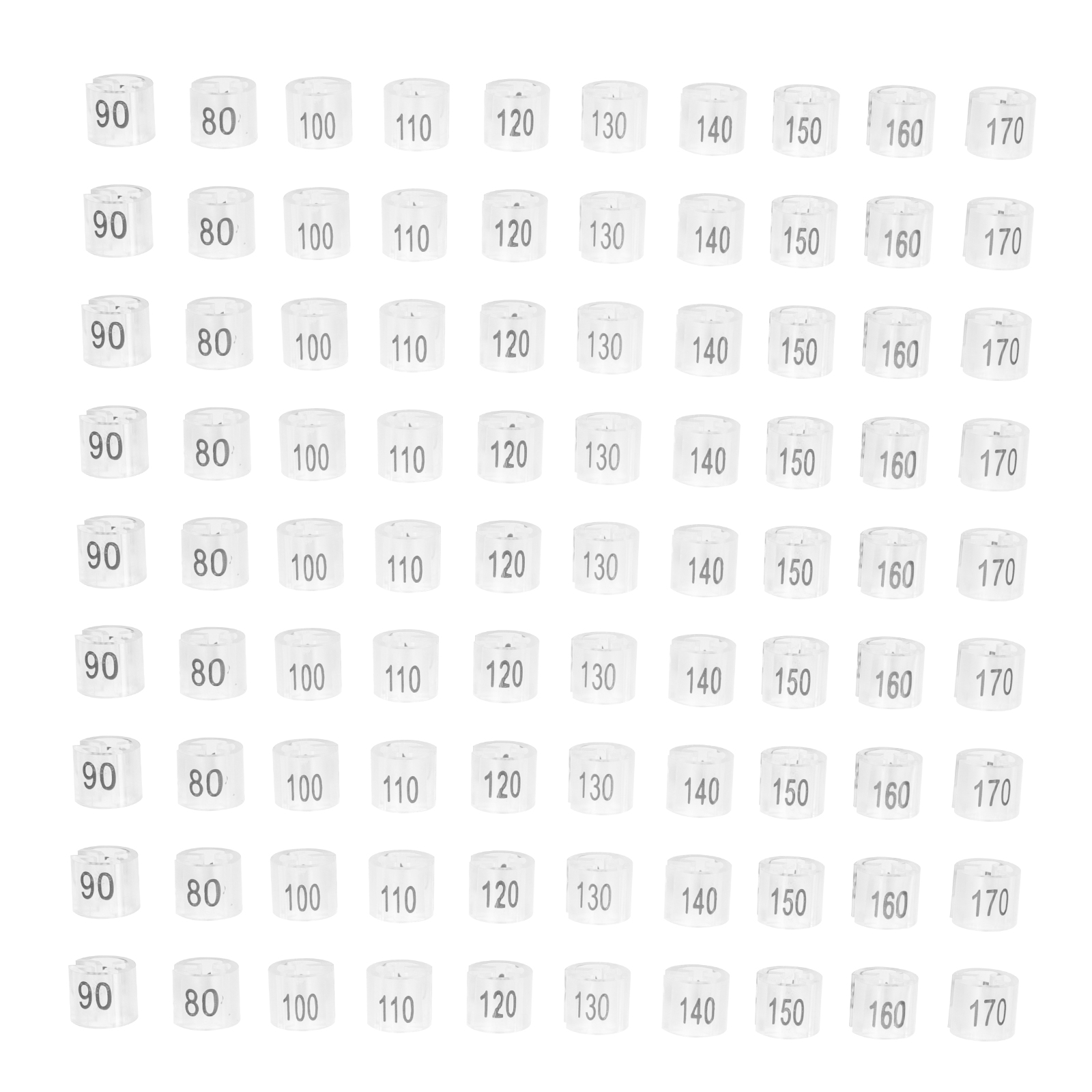 OUNONA 100Pcs Clothes Hanger Size Markers Plastic Clothes Hanger Sizes