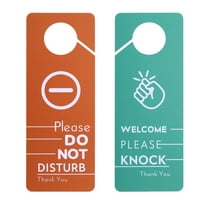 Uxcell 2 Pcs Do Not Disturb Door Hanger Sign, Welcome Please Knock Sign, Orange Green