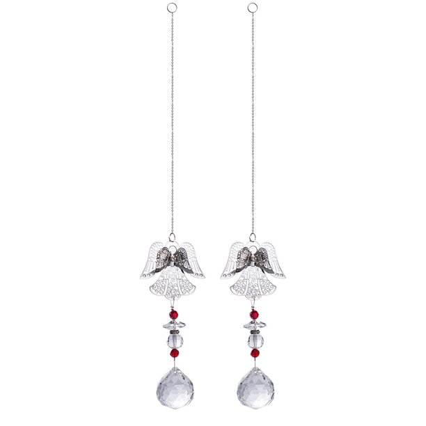 Crystal Suncatcher Crystal Ball Rainbow Chakra con cuentas como regalo, Angel Decoration Set de 2 Ormromra
