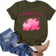 thumbnail image 4 of En Octobre Nous Portons des Hauts Roses pour Femmes Col Rond Manches Courtes Blouse Décontractée Imprimée Sensibilisation au Cancer du Sein, 4 of 5