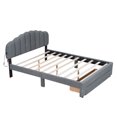 thumbnail image 5 of BTMWAY Queen Bed Frame with Storage, Teddy Fleece Upholstered Platform Bed with Headboard, Wooden Slats and Drawer, Queen Size Bed with USB Charging Ports and LED Light, No Box Spring Needed, Gray, 5 of 10