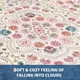 thumbnail image 3 of Ultra Soft Washable Floral Area Rug - Non-Slip, Low Pile, Mark Resistant, Collapsible Large Carpet for Living Room, Girls Bedroom, Nursery, Dining Room - Rice Pink, 5x7ft (152x213cm), 3 of 8