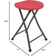thumbnail image 2 of Mintra Metal Folding Stools, Heavy-Duty Backless Portable Chairs for Adults, 330Lbs Capacity for Kitchen, Rec Room, Camping, 18.5" Height Portable Bar Stool for Indoor Outdoor Use, Non-Slip, Salmon, 2 of 5