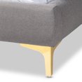 thumbnail image 3 of Baxton Studio Ingrid Glam and Luxe Light Grey Fabric Upholstered Gold Finished Legs Queen Size Platform Bed, 3 of 9