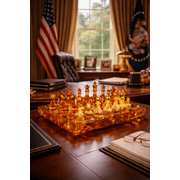 KIZIMA Handmade Baltic Amber Chess Set, Konigsberg Imperial Edition, Luxury Gift USA