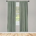 thumbnail image 2 of Ambesonne Retro Curtains, Geometric Tiles Pattern Art, Pair of 28"x84", Pale Reseda Green and Beige, 2 of 4