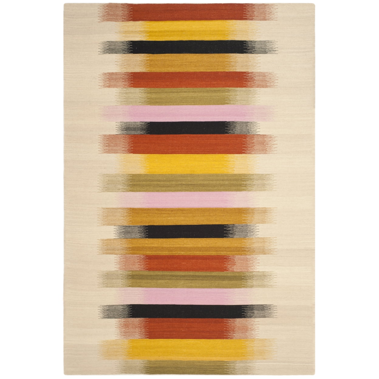 SAFAVIEH Dhurries Harland Geometric Area Rug, Beige/Multi, 4' x 6'