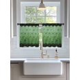 thumbnail image 3 of Sheer Curtains 45 Inch Length 2 Panels Set for Kitchen, Green Geometric Semi Sheer Curtains for Windows, Ombre Modern Abstract Art Voile Window Treatments Rod Pocket Curtain, 3 of 7