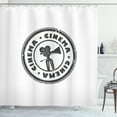thumbnail image 1 of Ambesonne Movie Theater Shower Curtain, Camera and Cinema, 69"Wx84"L, Charcoal Grey White, 1 of 3
