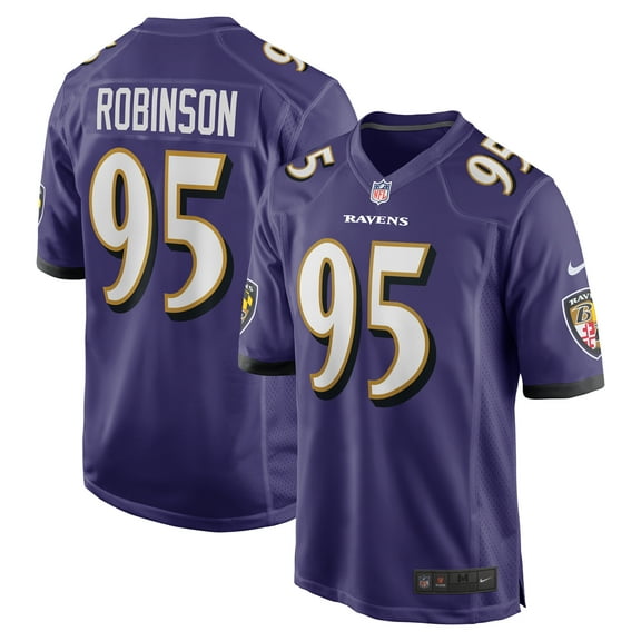 Men's Nike Tavius Robinson Purple Baltimore Ravens Team Game Jersey