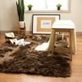 thumbnail image 7 of Ultra Soft Faux Sheepskin Fur Shag Rug Dark Brown 3' x 5', 7 of 7
