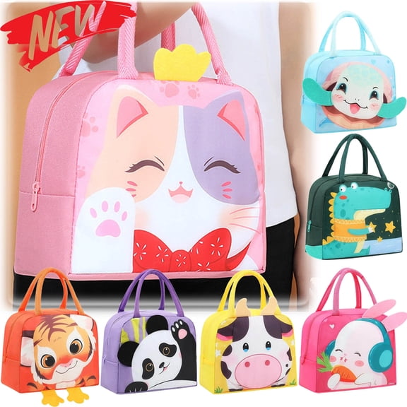 Cute Lunch Bag, Leakproof Lunchbox Bag, Portable Bento Bag, Insulated Lunch Box Handbag Bags, Reusable Lunch Tote Bag for Work, Picnic or Travel, B_Pink