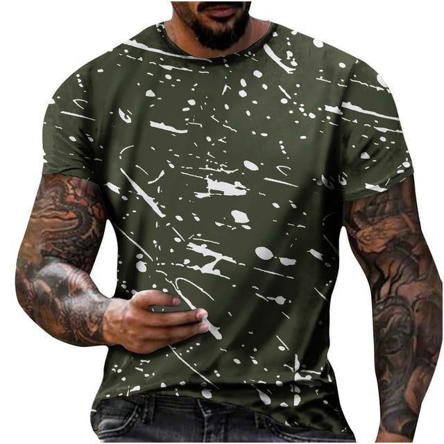 LSLJS T-Shirt à Manches Courtes pour Hommes Col Rond Décontracté Imprimé Régulier Loisirs Vacances T-Shirt de Sport Blouses, Chemises et T-Shirts Athlétiques pour Hommes Cadeaux pour Hommes