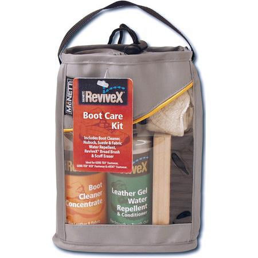 Gear AID Revivex Leather Shoe & Boot Cleaner Conditioning Kit - Restore Sneakers, Work Boots, Hiking Footwear