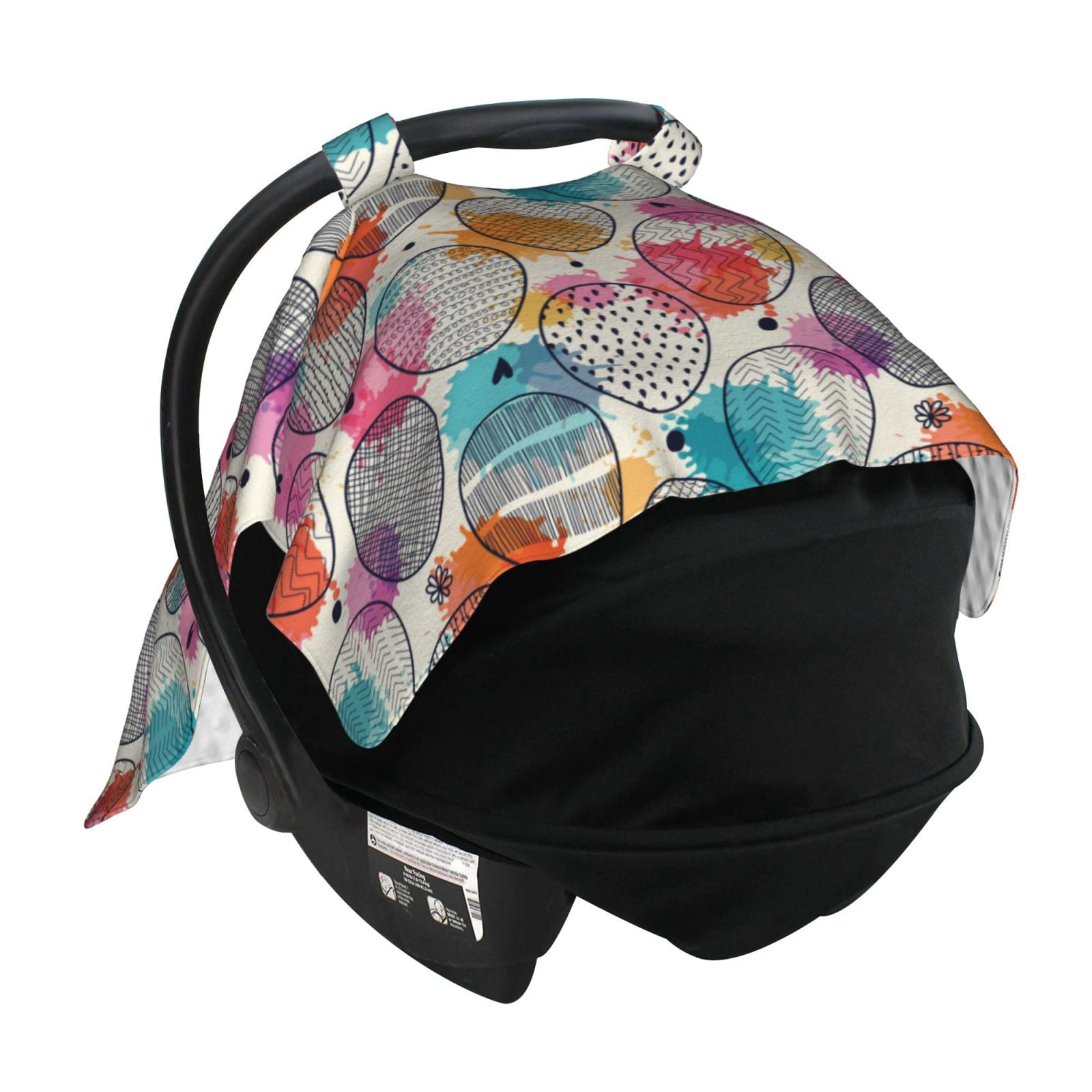 Car Seat Cover Baby - Easter Egg A Breathable Infant Car Seat Cover for Baby Carseat, Lightweight Comfort Baby Essentials Must Haves Newborn Stuff for Girl Boy