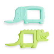 Munchkin The Baby Toon Silicone Teether Spoon, 2 Pack, Elephant/Alligator (As Seen On Shark Tank) Color: Elephant/Alligator