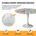 thumbnail image 2 of Elastic Fitted Round Tablecloth, Spring Floral Waterproof Stretch Table Cover for 55"-60" Tables, Grey Plaid Pink Blue Flowers Butterfly Washable Outdoor Tablecloths for Patio, Picnic, Camping, 2 of 9