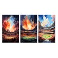 thumbnail image 2 of Designart "In Spotlight Sport Stadium wall art VI" Cityscapes Wall Art Set Of 3 - Multi-Color Stadiums Gallery Wall Set For Home Decor, 2 of 7