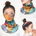 thumbnail image 2 of Sun Protection Face Cover Chiffon Triangular Silk Scarf Neck Gaiter Balaclava, 2 of 8