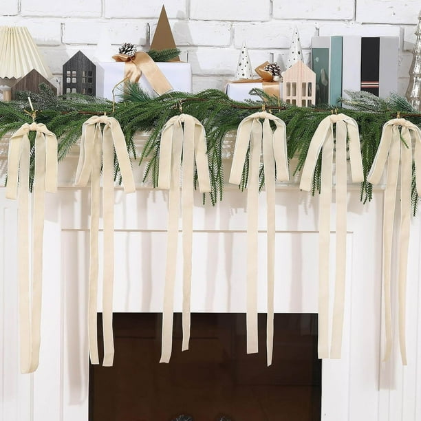 Decoraciones Del Árbol de Navidad Arcos Del Árbol de Navidad 12Pcs 40x60cm Colgante Del Arco de Terciopelo Extra Grande