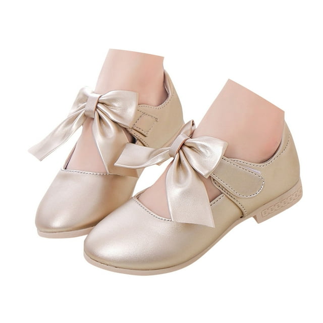 Leozcaa Chaussures d'École pour Filles Chaussures Mary Jane d'Uniforme Chaussures de Robe Nœud Détachable Ballerines Épaisses Mariage