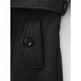 thumbnail image 5 of KVE Women's Classic Double Breasted Pea Coat Winter Mid-Long Slim Trench Coat with Belt Black Small, 5 of 7