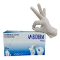 thumbnail image 3 of Guantes descartables Ambiderm Plus color blanco talla M de látex con polvo x 100 unidades, 3 of 6