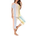thumbnail image 4 of Wancir Women Pajama Sets Two-Piece Nightwear Short Sleeve Sleepwear 1/4 Button Down Pj Lounge Sets with Long Pants, 4 of 6