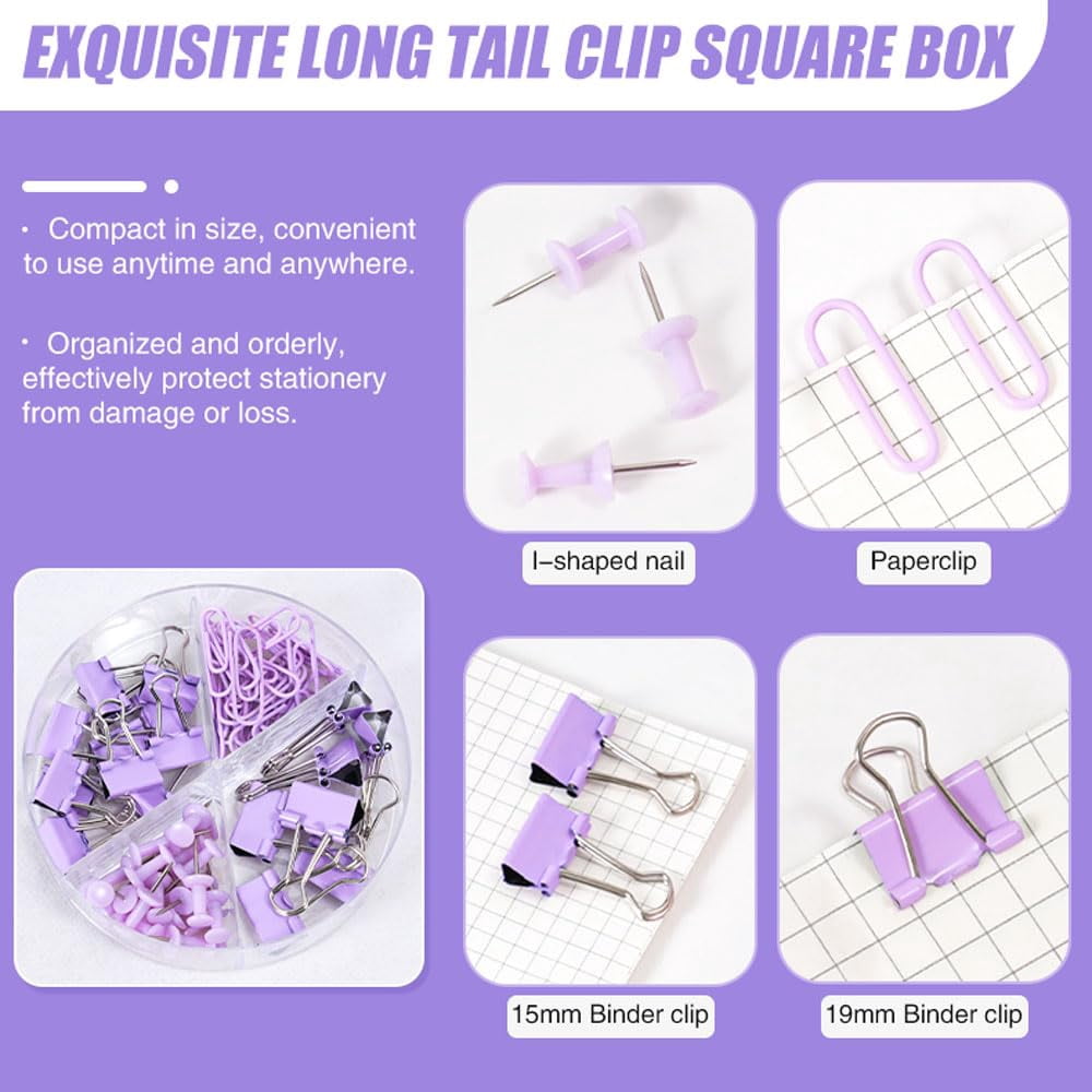 Purple Desk Organizers And Accessories With Organizer 360° Rotating Pen Holder Office Supplies  Cute Stationery Set