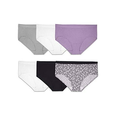 

Fruit of the Loom Women s Fit for Me Assorted Cotton Multi Pack Underwear Assorted cotton Hipster (6 Pack) 10