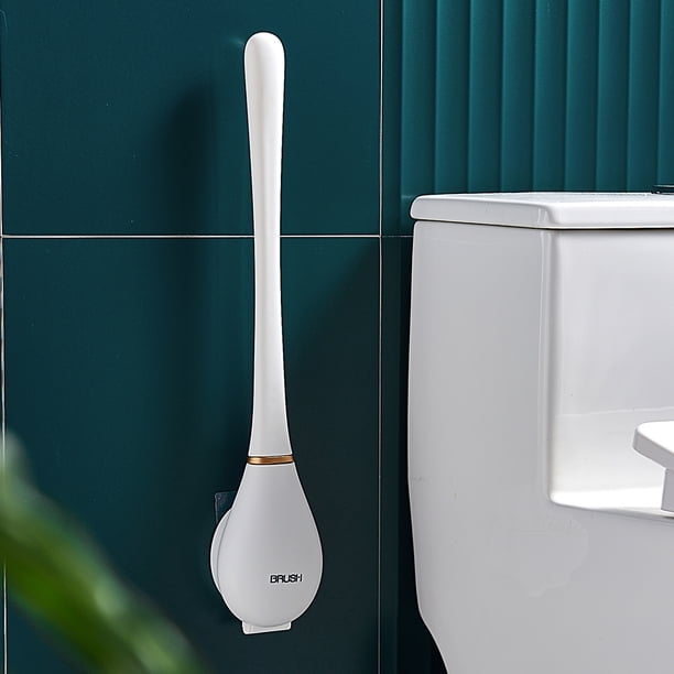 Cepillo de cabeza plana para WC moderno, cepillo de cerdas flexibles, secado rápido para el baño del hogar JShteea El nuevo