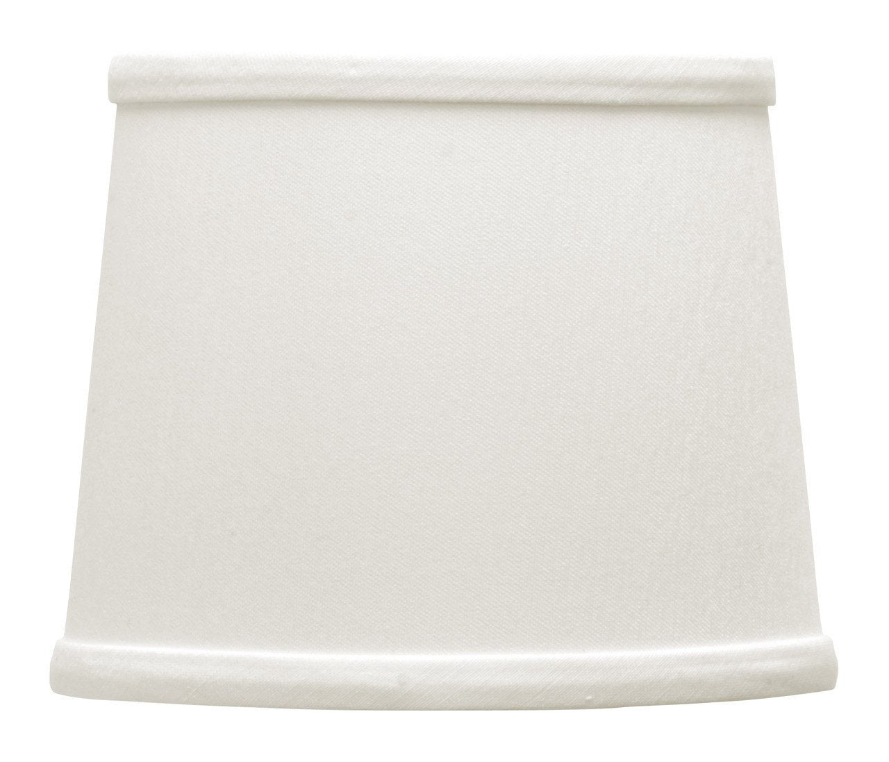 Drum Style Chandelier Mini Lamp Shade Clip Onto Bulbs in a White Silk