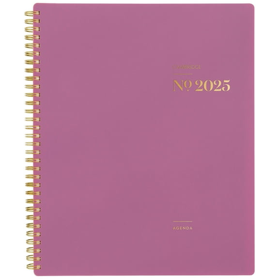 Cambridge WorkStyle Balance 2025 Weekly Monthly Planner, Red Violet, 8.5" x 11"