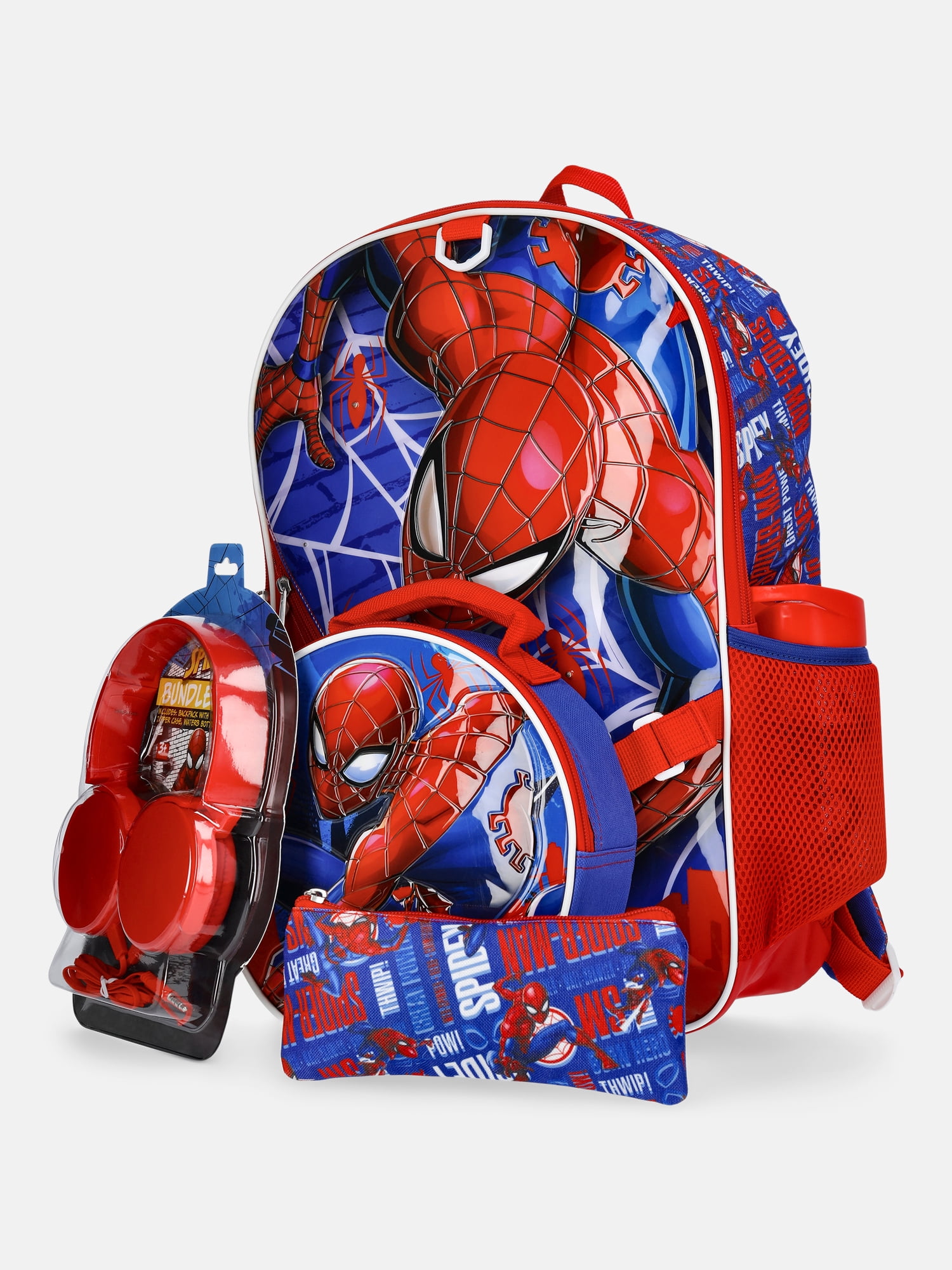 Marvel Spider-Man Boys Backpack Set with Lunch Bag, 6 Piece
