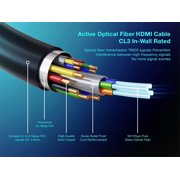 Cable Leader 50ft Ultra High Speed 8K HDMI Fiber Optic Cable (AOC), HDMI 2.1, CL3 Rated, 8K Support, UL, Black