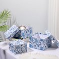 thumbnail image 3 of Cajas de regalo Briful cuadradas con estampado de flores azules con tapas, 4 unidades, 3 of 5