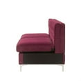 thumbnail image 2 of Armless Sofa with Velvet Upholstery and Metal Legs, Red, 2 of 5