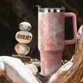 thumbnail image 2 of 40 oz Tumbler with Handle and Straw Lid | Vacuum Insulated Leak Proof Tumbler | Stainless Steel Water Bottle Cup Gifts for Moms Dads Women Men Him Her | Pink Tiedye, 2 of 6