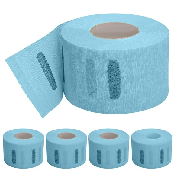 2.6" x 14" Disposables Paper Barber Neck Strips 5 Rolls Professional Stretchy Paper Neck Band for Salon Haircut Styling