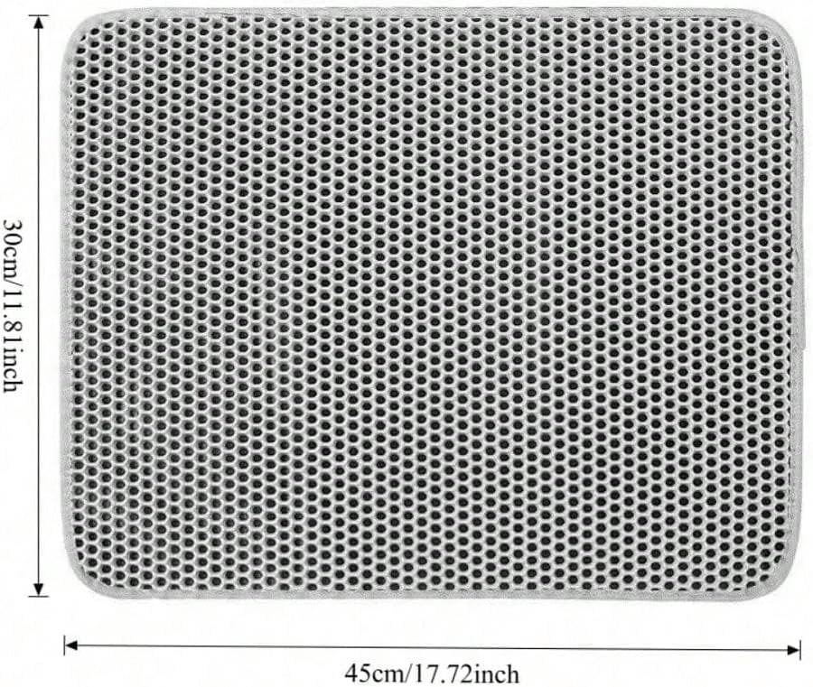 Waterproof Cat Litter Mat, Double-Layer Non-Slip Honeycomb Design with Soft Thick Pad for Litter Control & Cozy Cat Resting, 30*45CM