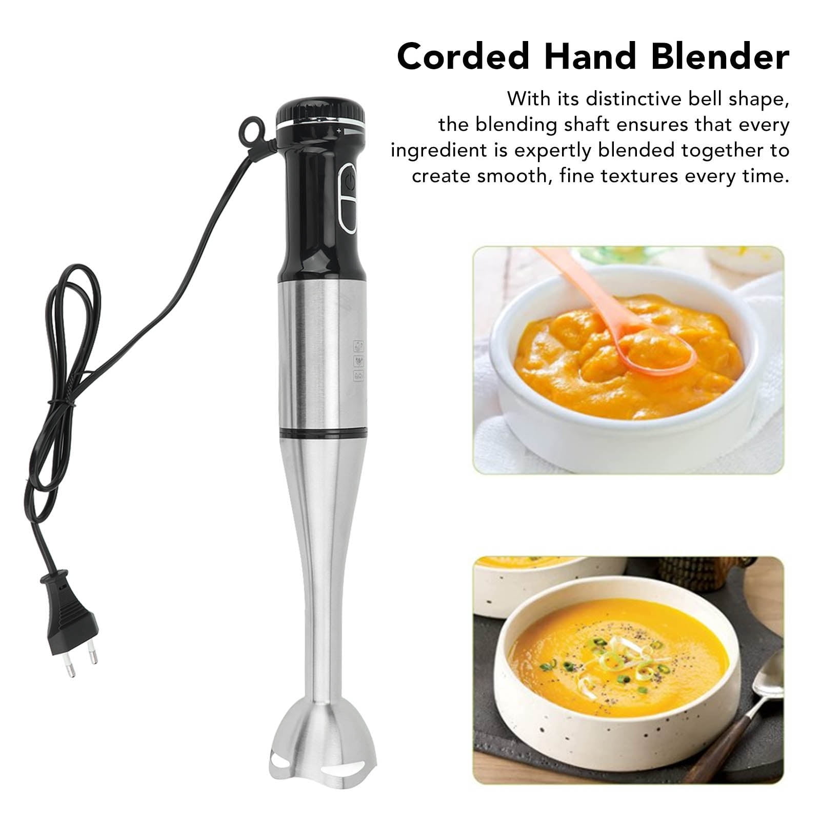 NFTIGB 1000W Hand Blender Electric Immersion Mixer with High Hardness Stainless Steel Blade, Mini Handheld Portable Blender for Smoothies Baby Food Soups (16.9 inches / 43 cm), Silver