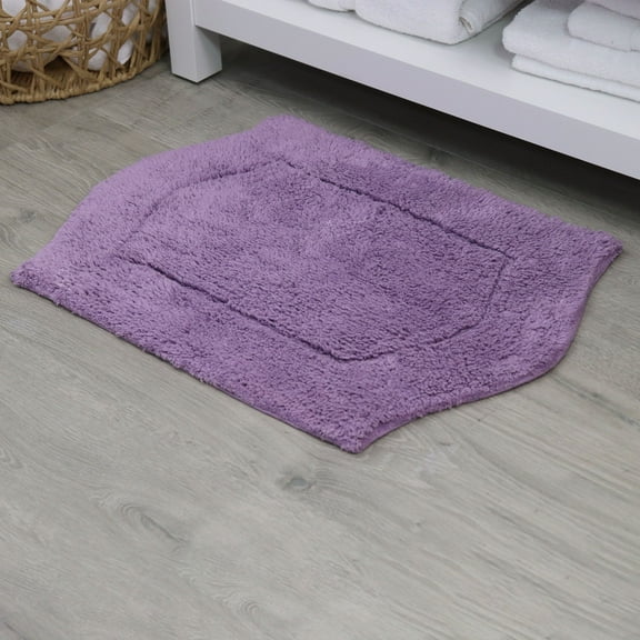 HOME WEAVERS Waterford Collection Bathroom Rug 100% Cotton Tufted Bath Rug, Soft & Absorbent Bath Rugs, Non-Slip Bath Rug, Machine Wash Dry, bath Rugs for Bathroom Floor, 21"x34" Rectangle, Purple