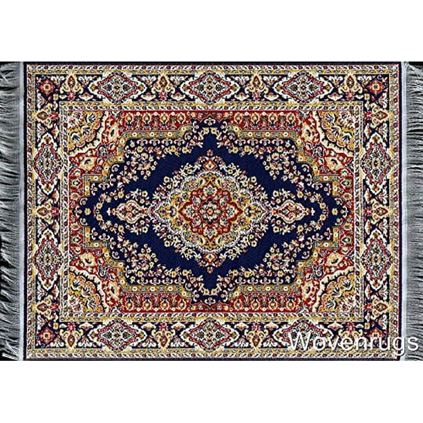 Blue Oriental Woven Rug Mouse Pad Turkish Style Carpet Mousemat