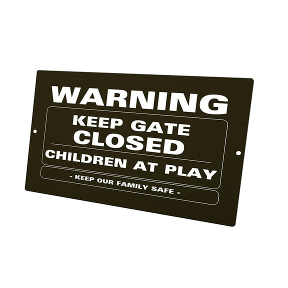 KuzmarK Yard Lawn Fence Sign - Keep Gate Closed Children At Play