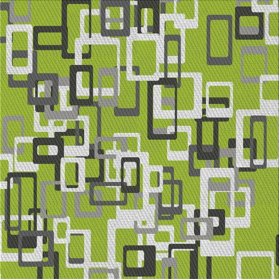 Ahgly Company Indoor Square Patterned Green Novelty Area Rugs, 4' Square