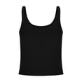 thumbnail image 5 of KHONTS Women's Double Lined Square Neck Tank Top Sleeveless Basic Crop Tops Trendy Going out Tops with Built in Bra Black L, 5 of 5