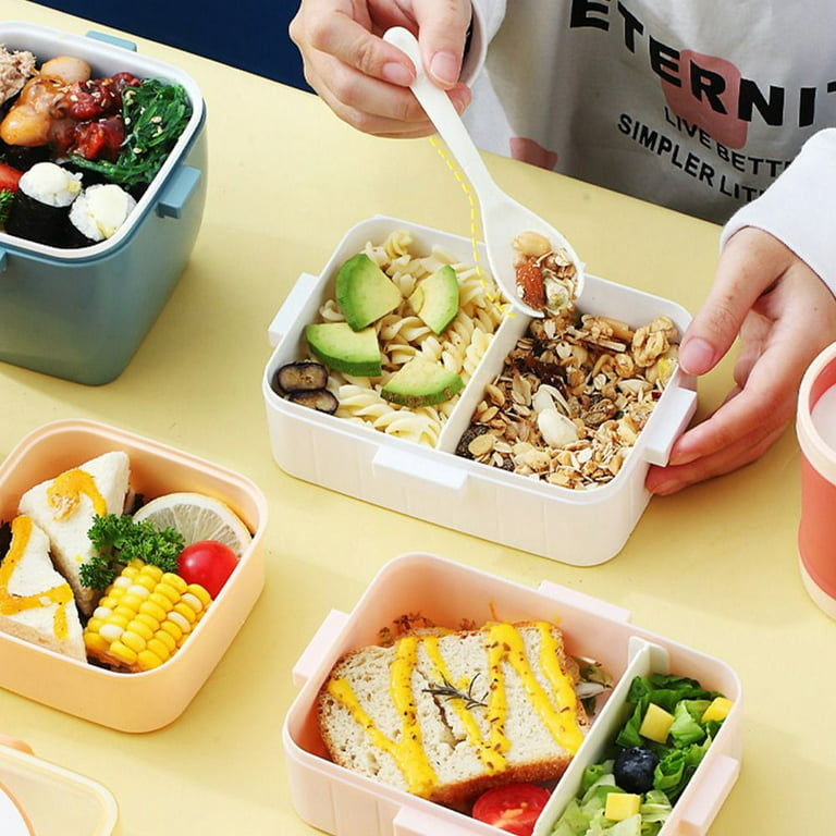 Portable Food Grade Plastic Lunch Box Microwavable Hermetic Bento